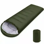 Camping Sleeping Bag Lightweight 4 Season Warm Envelope Backpacking Outdoor Mummy Cotton Winter - Green Sleeping Bag