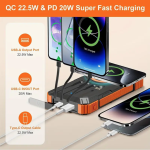 36000mAh Solar Powered Wireless Phone Charger