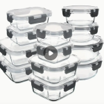12 Sealed Glass Food Containers and Lids