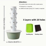 Multi-Layer Hydroponic Tower, 52"Height  7 Layers