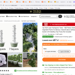 Multi-Layer Hydroponic Tower, 52"Height  7 Layers