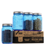 Colored Mason Jars 32 Ounce 4 Pack (Blue)