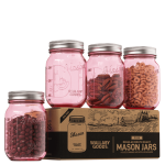 Colored Mason Jars 16 Ounce 4 Pack (Red)