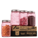 Colored Mason Jars 32 Ounce 4 Pack (Red)