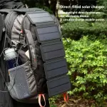 Mobile Solar Power Bank: Foldable 5 panel Outdoor Multifunctional Portable Solar Charging