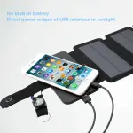Mobile Solar Power Bank: Foldable 5 panel Outdoor Multifunctional Portable Solar Charging