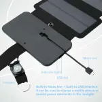 Mobile Solar Power Bank: Foldable 5 panel Outdoor Multifunctional Portable Solar Charging