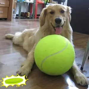 1pc Giant 9.5" Interactive Tennis Ball Toy - Fun Dogs Toys For Small To Medium Breeds - Durable, Bouncy, Encouraging Active Playtime - Ships Deflated