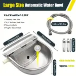 Large Automatic Water Bowl for Dogs and Livestock - 304 Stainless Steel, Float Valve