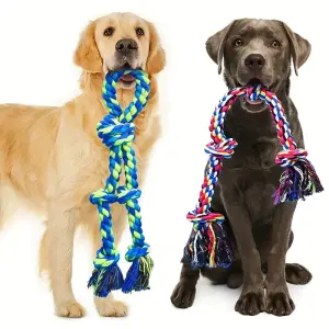 2pcs Large & Medium Dog Rope Toys - Heavy-Duty 17.72" & 21.65"
