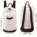 1pc Large Capacity Nylon Laundry Backpack with Mesh Pocket and Adjustable Shoulder Straps, Foldable and Stain-Resistant