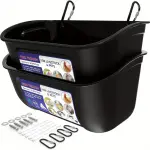 2 Pack 5 Quart Chicken Feeder Waterer - Black