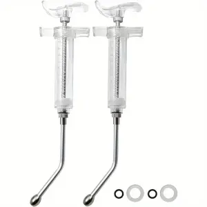 2pcs Reusable Goats Syringe For Goat, 2 Drench Nozzle Adjustable Dosage Drench Gun Syringe For Sheep (Clear 0.68oz)