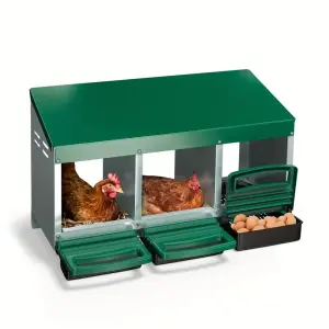 Genimo 3-Compartment Heavy-Duty Roll-Out Nesting Box