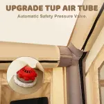 ABORON Inflatable Glamping Tent with Pump, 4-6 Person Extra Large Inflatable House Tents, Glamping Tents Sun Shelter with Mesh & Chimney Window, Beige