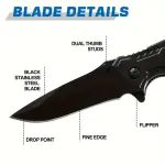 Folding Pocket Knife With Seat Belt Cutter, Glass Circuit Breaker, Bottle Opener, Folding EDC Knife Multifunctional Emergency Tool