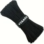 100ft Heavy-Duty Paracord - 4mm Thick, High-Strength Nylon Rope for Camping & Outdoor Gear, Black