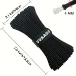 100ft Heavy-Duty Paracord - 4mm Thick, High-Strength Nylon Rope for Camping & Outdoor Gear, Black