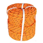 12IN x 200FT 6180Lbs Orange Black Double Braided Polyester Rope Tensile Strength Pulling Rope for Swing Tree Work
