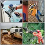 12IN x 200FT 6180Lbs Orange Black Double Braided Polyester Rope Tensile Strength Pulling Rope for Swing Tree Work