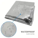 10 Mil Silver Heavy Duty Poly Tarp - 16 ft x 20 ft - Super Waterproof & UV Resistant