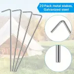 20pcs Heavy Duty Stainless Steel Tent Stakes - Perfect for Outdoor Camping, Gardening