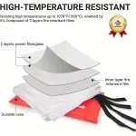 Fiberglass Emergency Fire Blankets (4 Packs of 39.37''x39.37'')