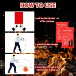 Fiberglass Emergency Fire Blankets (4 Packs of 39.37''x39.37'')