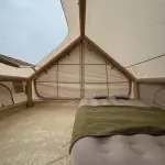 Inflatable Camping Tent With Pump, Glamping Tents, Easy Setup 4 Season Waterproof Windproof Outdoor Blow Up Tent, Luxury Cabin Tent With Mesh Windows & Doors