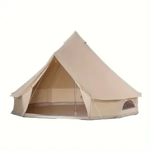 4m Cotton Bell Tent Big Capacity PU5000+ Luxury Outdoor Camping And Glamping Yurt Tent For 4 Season