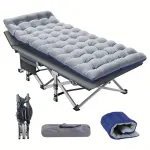 75" Heavy Duty Folding Bed Camping Cot - Gray