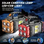 Solar & USB Rechargeable LED Lantern Flashlight, 1500mAh Nickel Battery