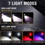 1pc Powerful Flashlight, Outdoor Camping Tactical Light, USB Rechargeable