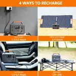 ALLWEI Portable Power Station 280Wh, 300W (Peak 600W) Camping Solar Generator