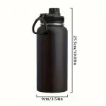 32oz Stainless Steel Sports Bottle - Black