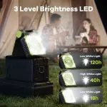 Solar Powered Fan For Camping 10400mAh Rechargeable Battery Operated Portable Fan