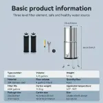 2-in-1 Stainless Steel Water Purifier 9.5 x 22 inches  Gravity-Fed Filtration System