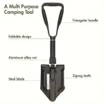Heavy Duty Steel Folding Shovel - Serrated Edge