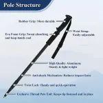 Durable Shock Absorbing Walking Stick Quick-Fold Ultralight Hiking Pole with Advanced Shock Reduction