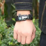 5-in-1 Ultimate Survival Bracelet - Compass, Whistle, Fire Starter, Cutting Tool, Emergency Rope, and Paracord