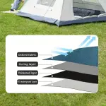 Easy Setup 3-4 Person Camping Tent - Fully Automatic, Waterproof & Durable Oxford Fabric for All Seasons