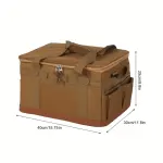 Camping Storage Bag Multipurpose Large Capacity Lightweight Hard Collapsible Camping Bag With Handles 7.93gal Khaki