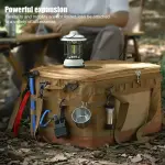 Camping Storage Bag Multipurpose Large Capacity Lightweight Hard Collapsible Camping Bag With Handles 7.93gal Khaki