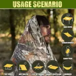 1pc Woobie Blanket, Thermal Insulated Military Poncho Liner, Water-Resistant, Portable, Insulation, For Hiking, With Compression Carry Bag