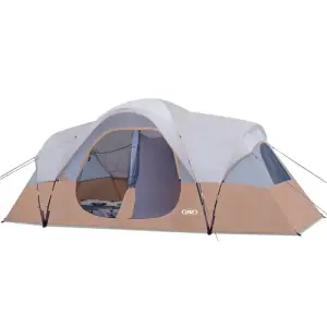 10-Person Giant Family Tent - Spacious, Waterproof, Weather Resistant, Easy Up, 5 Large Mesh Windows, Double Layer, 2 Room, 18ft x 9ft x78in for Outdoor Camping, Parties, Music Festivals