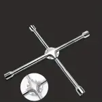 14" Heavy Duty Universal Lug Wrench 4-Way Cross Wrench 17mm 19mm 21mm 23mm