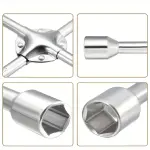 14" Heavy Duty Universal Lug Wrench 4-Way Cross Wrench 17mm 19mm 21mm 23mm