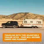 Adjustable Trailer Hitch (Fits 2-Inch Receiver) 6" Drop & Rise Heavy Duty Aluminum Tow Hitches With 2-Inch, 2-5/16-Inch Chrome Plated Steel Balls (12, 000 LBS GTW)