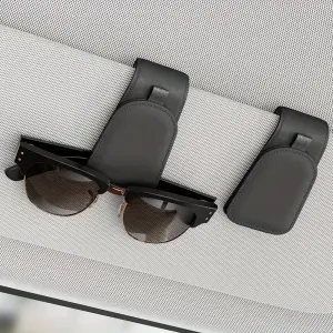 2Pcs Sotfamily Sunglass Holder for Car, Suede Cloth Magnetic Sunglasses Clip