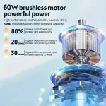 5000PA High Power Cordless Mini Handheld Vacuum Cleaner - Multifunctional Brushless Motor, Lightweight, Portable, and Easy to Use for Car